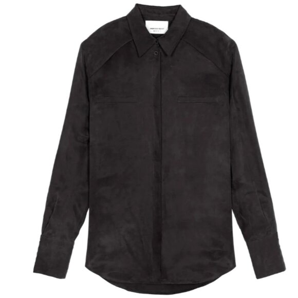 Paper Denim & Cloth Black Cupro Meeker Shirt Western Yoke Detail Small NWT $308 - Picture 2 of 10